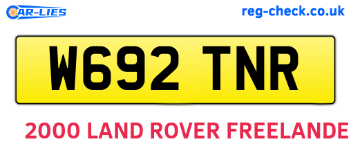 W692TNR are the vehicle registration plates.