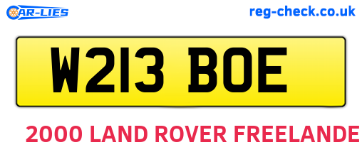 W213BOE are the vehicle registration plates.