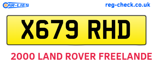 X679RHD are the vehicle registration plates.