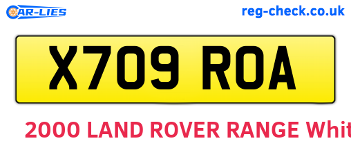X709ROA are the vehicle registration plates.