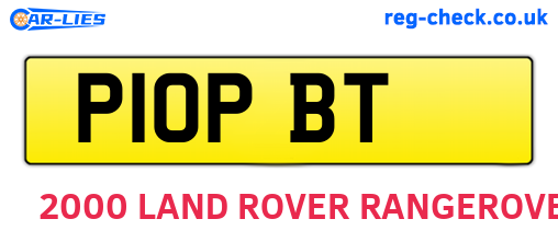 P10PBT are the vehicle registration plates.