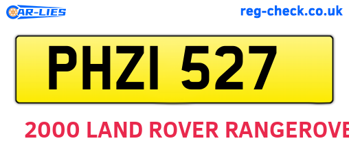 PHZ1527 are the vehicle registration plates.