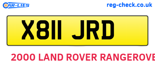 X811JRD are the vehicle registration plates.