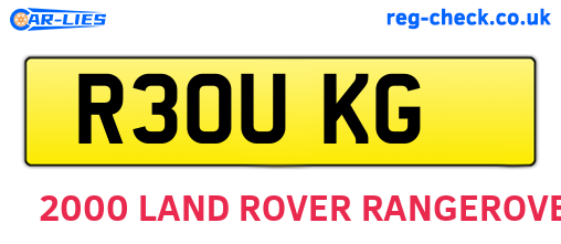 R30UKG are the vehicle registration plates.