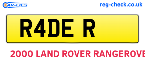 R4DER are the vehicle registration plates.