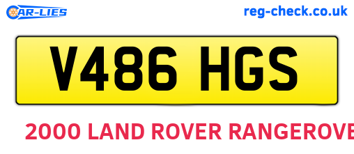V486HGS are the vehicle registration plates.