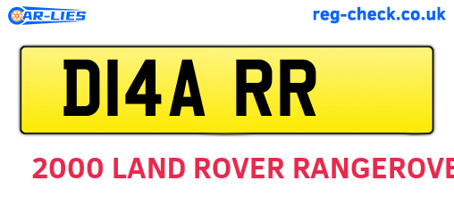 D14ARR are the vehicle registration plates.