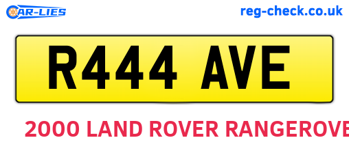 R444AVE are the vehicle registration plates.