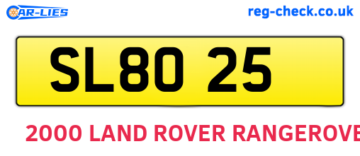 SL8025 are the vehicle registration plates.