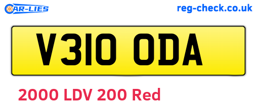 V310ODA are the vehicle registration plates.