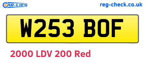 W253BOF are the vehicle registration plates.