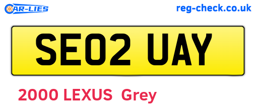 SE02UAY are the vehicle registration plates.