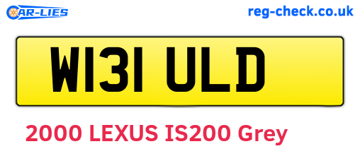 W131ULD are the vehicle registration plates.