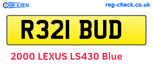 R321BUD are the vehicle registration plates.