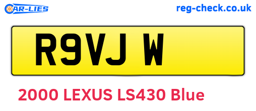 R9VJW are the vehicle registration plates.