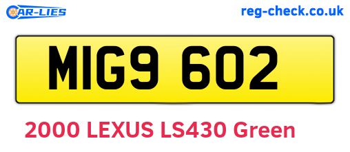 MIG9602 are the vehicle registration plates.