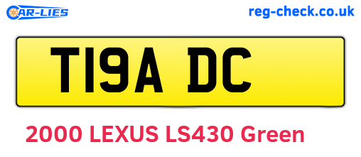 T19ADC are the vehicle registration plates.