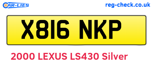 X816NKP are the vehicle registration plates.
