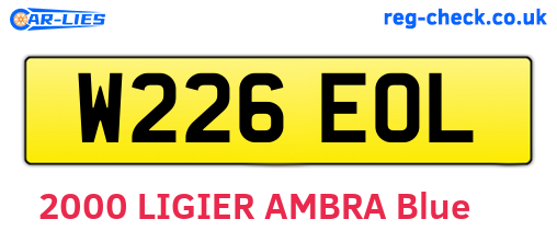 W226EOL are the vehicle registration plates.