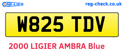 W825TDV are the vehicle registration plates.