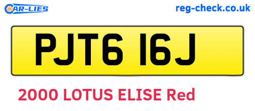 PJT616J are the vehicle registration plates.