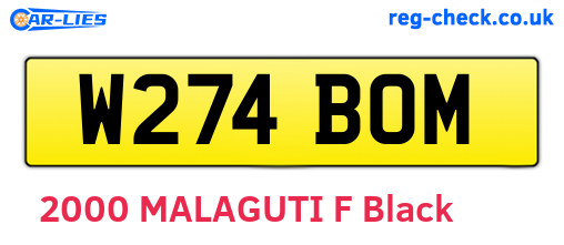 W274BOM are the vehicle registration plates.