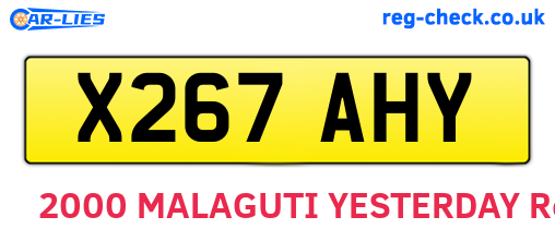 X267AHY are the vehicle registration plates.