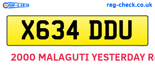 X634DDU are the vehicle registration plates.