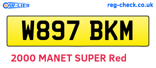 W897BKM are the vehicle registration plates.