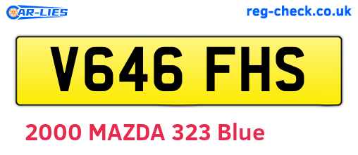 V646FHS are the vehicle registration plates.