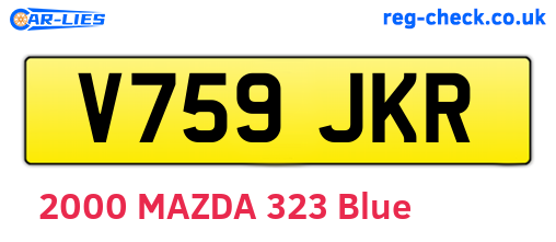 V759JKR are the vehicle registration plates.