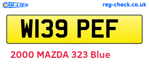 W139PEF are the vehicle registration plates.