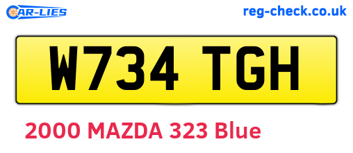 W734TGH are the vehicle registration plates.