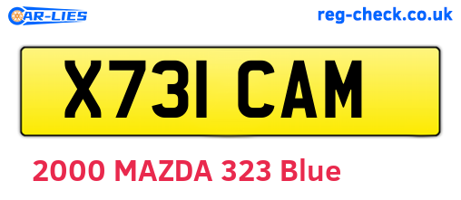 X731CAM are the vehicle registration plates.