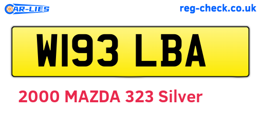 W193LBA are the vehicle registration plates.