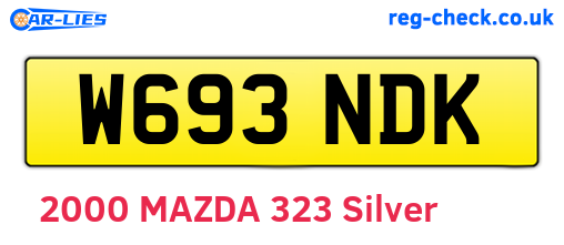 W693NDK are the vehicle registration plates.