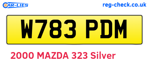 W783PDM are the vehicle registration plates.