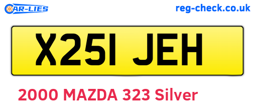 X251JEH are the vehicle registration plates.