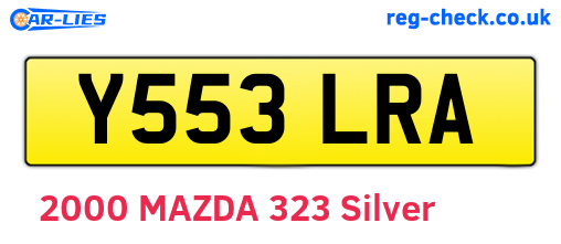 Y553LRA are the vehicle registration plates.