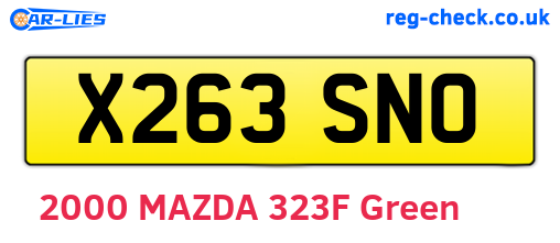 X263SNO are the vehicle registration plates.