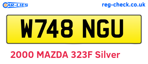 W748NGU are the vehicle registration plates.