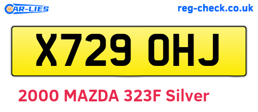 X729OHJ are the vehicle registration plates.