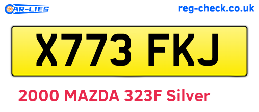 X773FKJ are the vehicle registration plates.