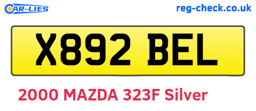 X892BEL are the vehicle registration plates.