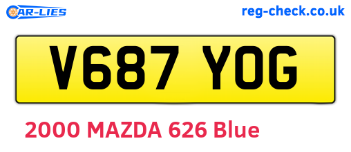 V687YOG are the vehicle registration plates.