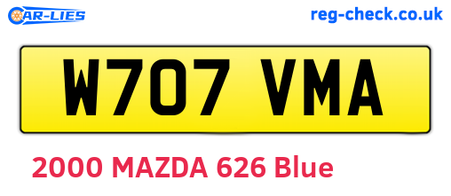 W707VMA are the vehicle registration plates.