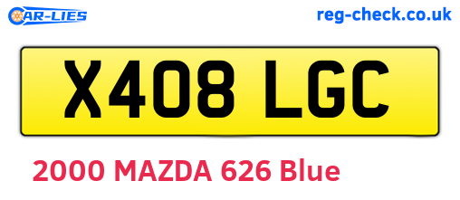 X408LGC are the vehicle registration plates.