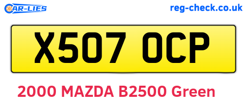 X507OCP are the vehicle registration plates.