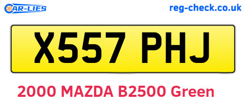 X557PHJ are the vehicle registration plates.
