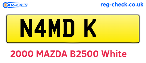N4MDK are the vehicle registration plates.